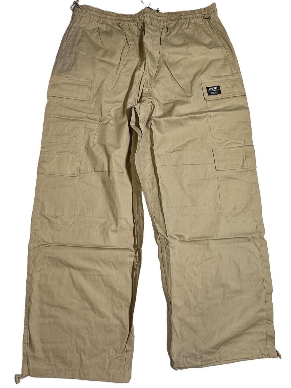 WeSC Khaki Parachute Utility Cargo Pants Unisex Mens XL/ Womens XXL - NWT